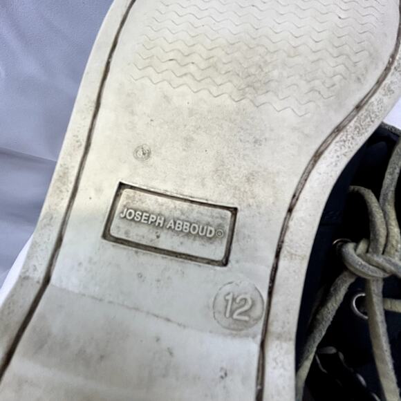 Joseph Abboud Size 12D Boat Shoe Men loafer Black suede leather 13343 - Picture 12 of 13